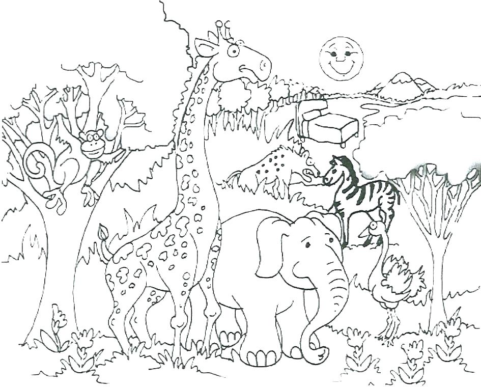 African Coloring Pages Animals Coloring Pages Savanna Free 945x760 African Coloring Pages Animals Coloring Pages Savanna Free