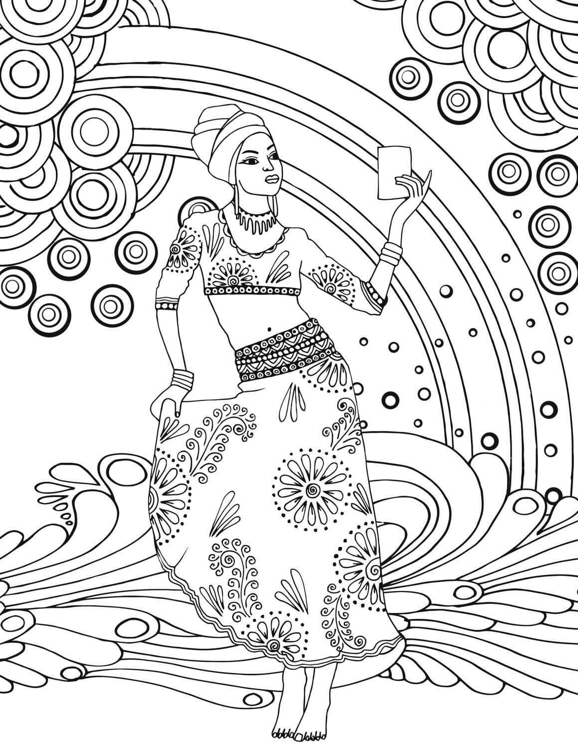 African Goddess Adult Colouring Page, Printable Coloring Pages Zen 1159x1500 African Goddess Adult Colouring Page, Printable Coloring Pages Zen
