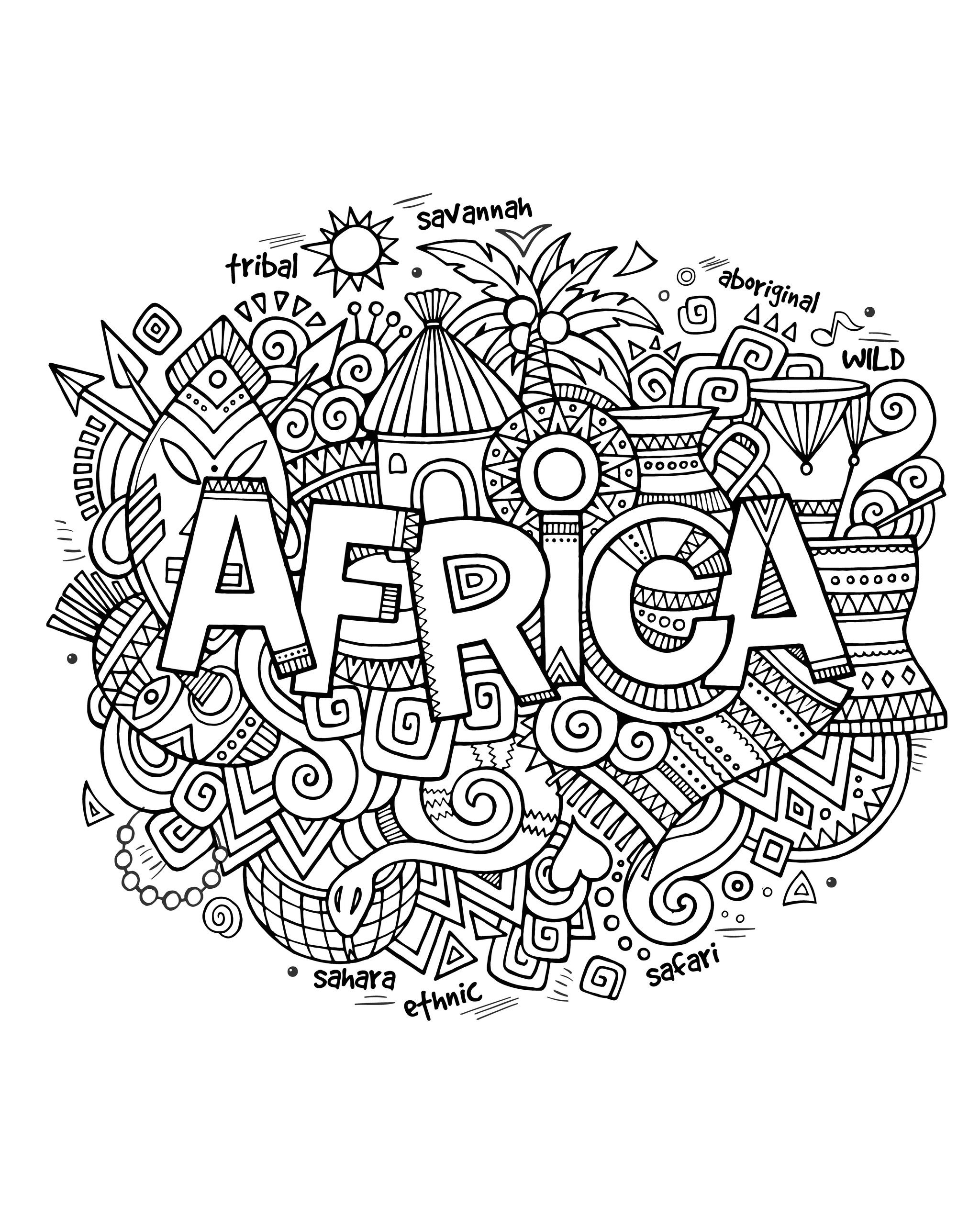 African Coloring Pages 2048x2570 African Coloring Pages