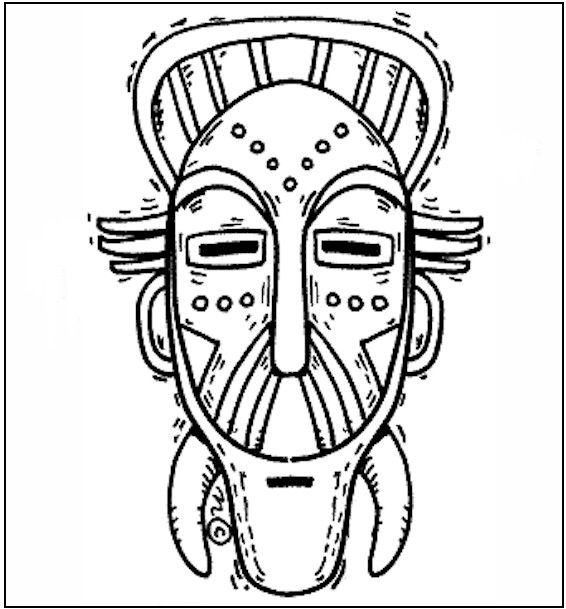 Free African Mask Coloring Pages African Mask Coloring Page 566x609 Free African Mask Coloring Pages African Mask Coloring Page