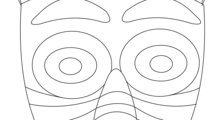 African Coloring Pages Of Masks African Wooden Mask Coloring Page 728x393 African Coloring Pages Of Masks African Wooden Mask Coloring Page