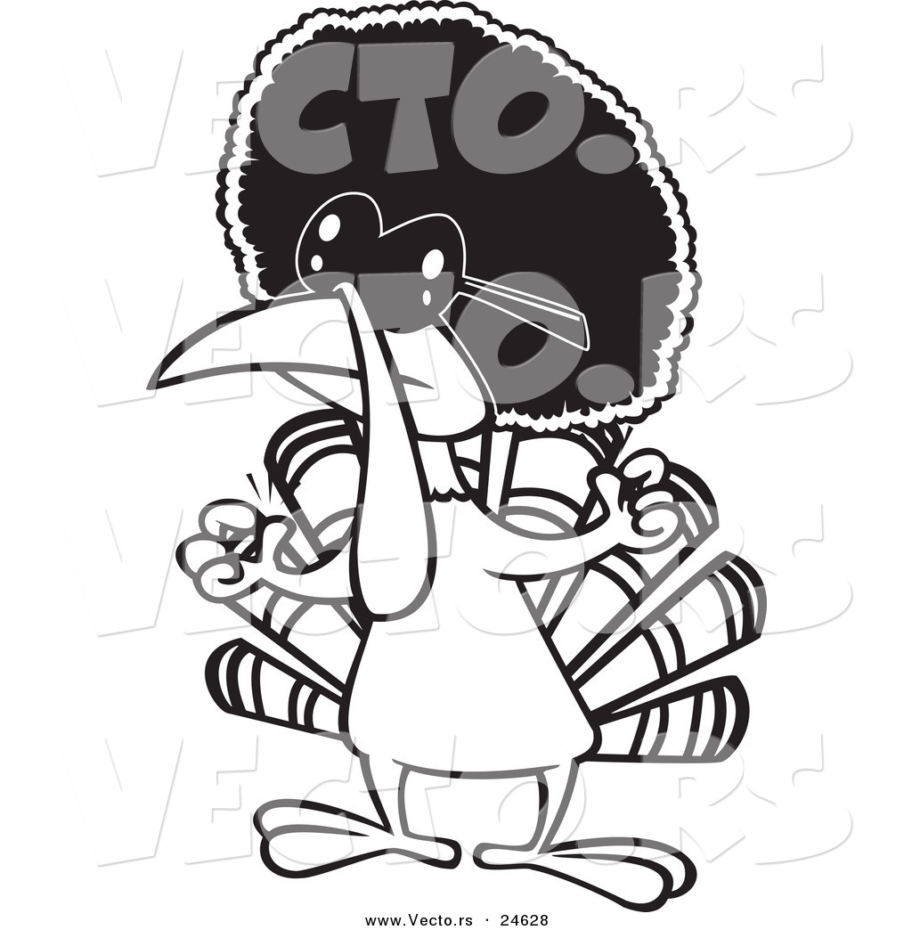 1024x1044 Vector Of A Cartoon Jive Turkey Bird With An Afro