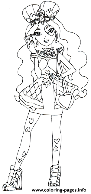 Lizzie Hearts Ever After High Coloring Pages Printable 301x640 Lizzie Hearts Ever After High Coloring Pages Printable