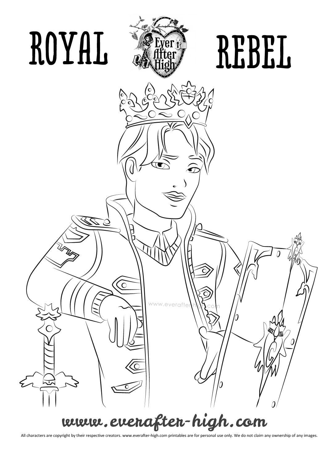 Daring Charming Coloring Page Ever After High 1063x1504 Daring Charming Coloring Page Ever After High