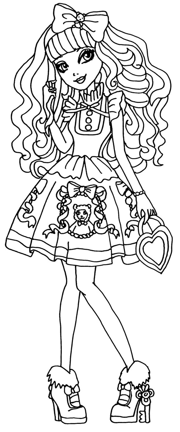 Ever After High Blondie Locks Coloring Pages 577x1382 Ever After High Blondie Locks Coloring Pages
