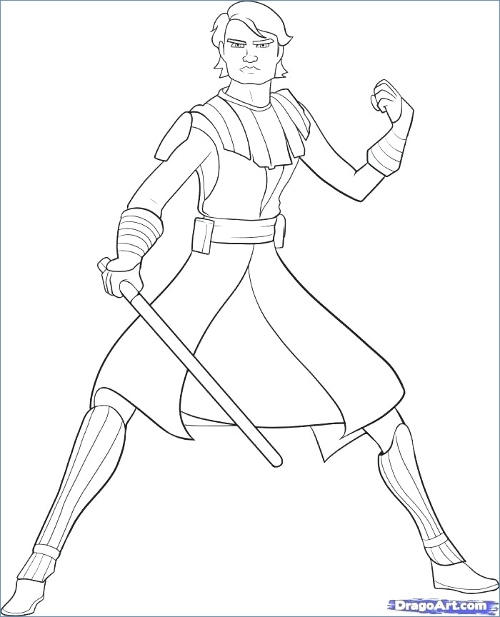 700x864 Ahsoka And Anakin Star Wars Coloring Pages
