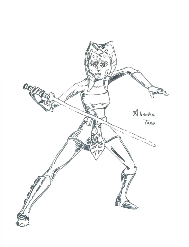 766x1000 Ahsoka Tano Coloring Pages Coloring Pages The Clone Wars By