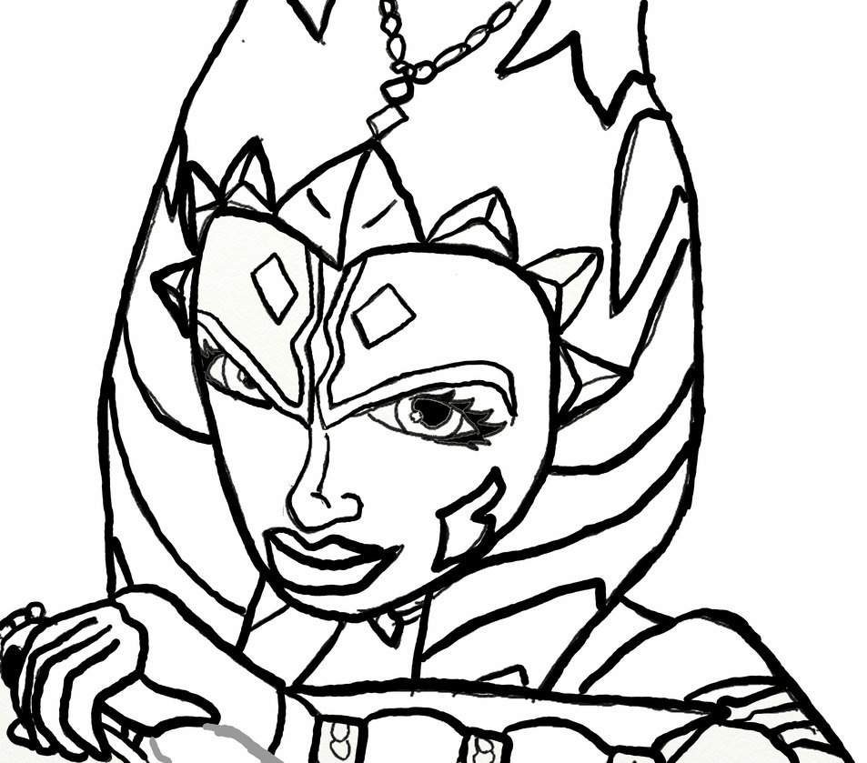 953x839 Ahsoka Coloring Pages