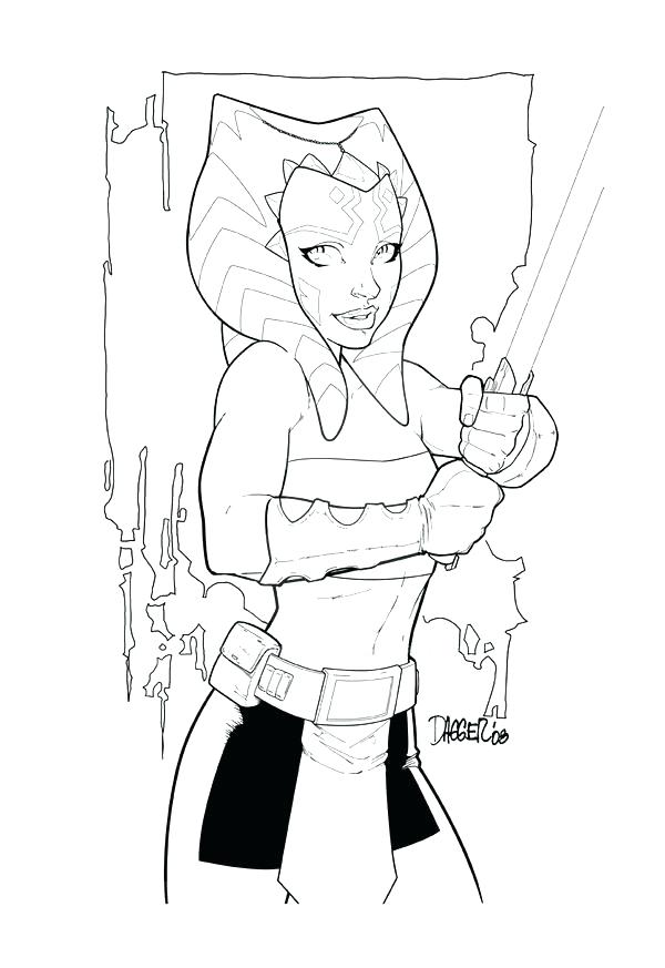 600x873 Coloring Pages Inked By Star Wars The Clone Wars Ahsoka Tano