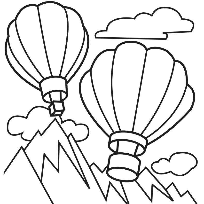 Greeting The Sun From Hot Air Balloon Coloring Pages Coloring Sky 842x842 Greeting The Sun From Hot Air Balloon Coloring Pages Coloring Sky