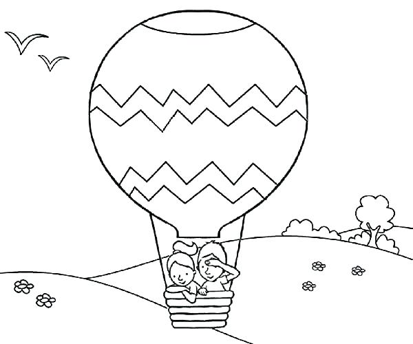 600x500 Balloons Coloring Page Hot Air Balloon Colouring Page 3 Blank Hot