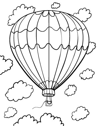 392x507 Printable Hot Air Balloon Coloring Page. Free Pdf Download