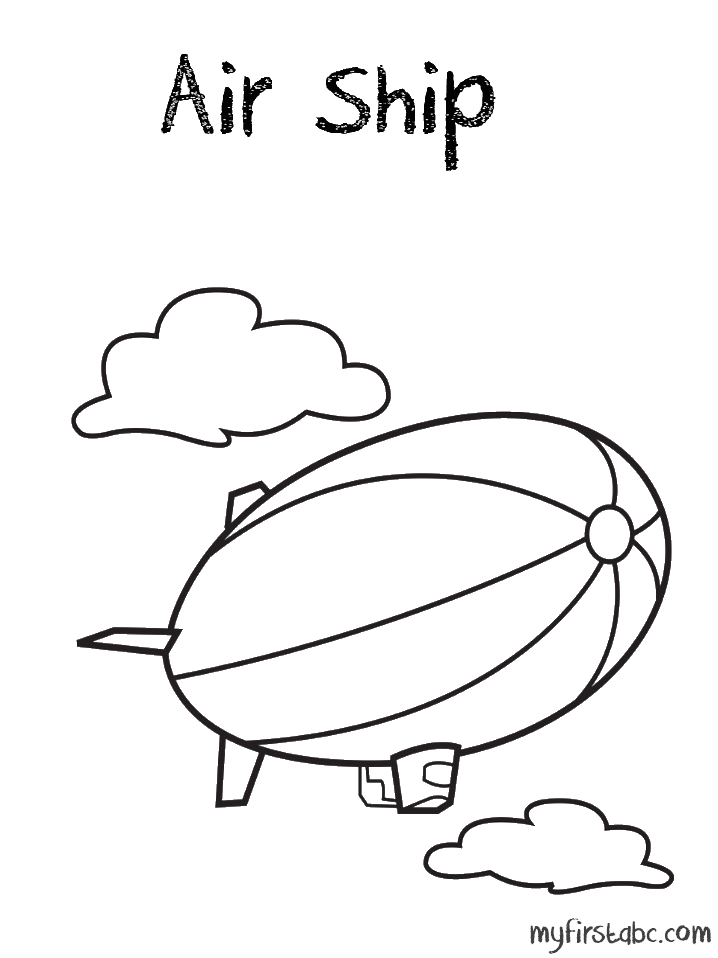 718x958 Air Ship Coloring Page