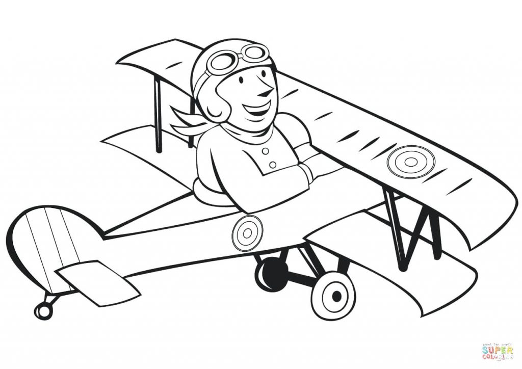 1024x724 Coloring Page ~ Air Force Coloring Pages Click The French Pilot