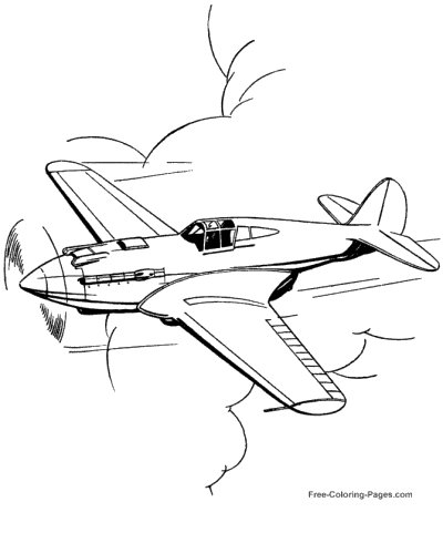 400x490 Airplane Coloring Pages