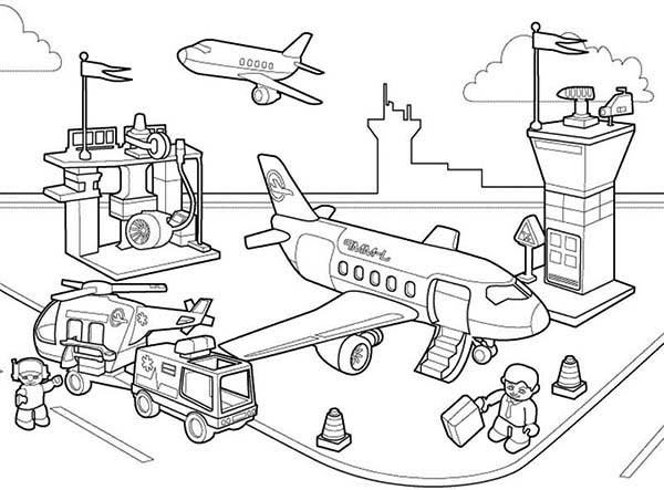 Lego Airport Coloring Pages 600x443 Lego Airport Coloring Pages