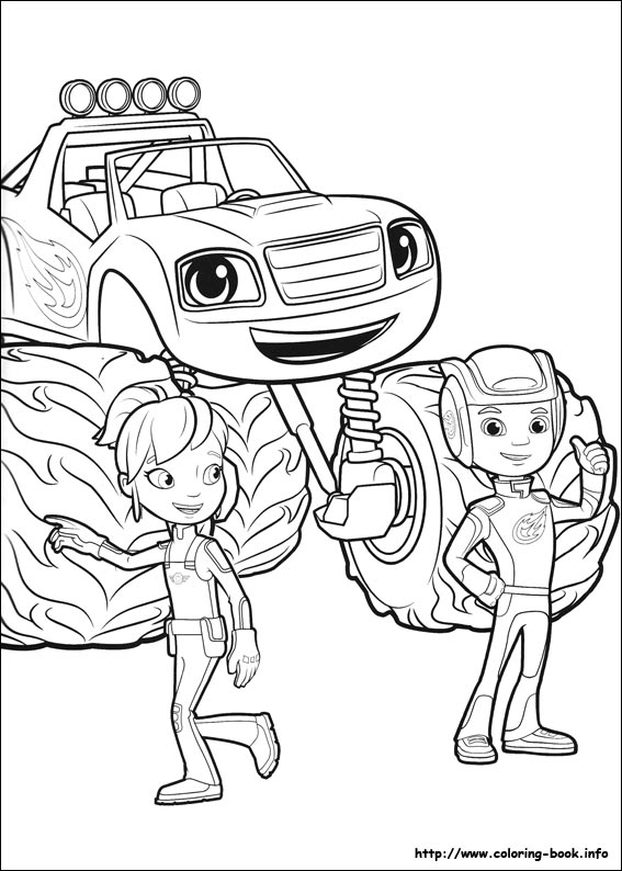 567x794 Blaze And The Monster Machines Coloring Picture