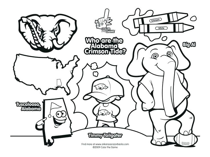 736x552 Alabama Crimson Tide Coloring Pages Alabama Football Coloring