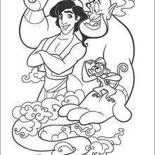The Genie, Abu And Aladdin Coloring Page 220x220 The Genie, Abu And Aladdin Coloring Page