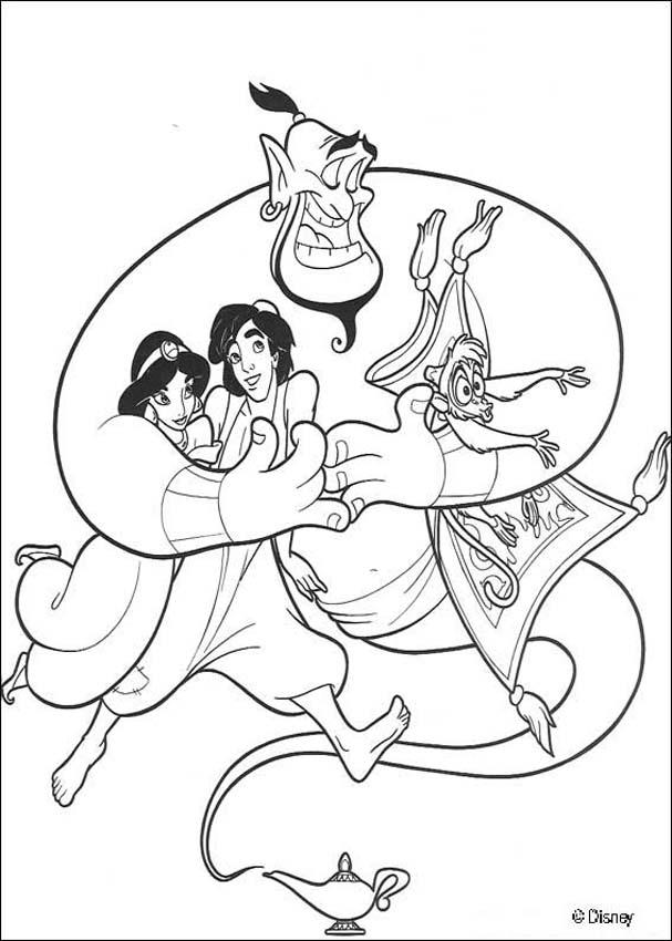 607x850 Aladdin Coloring Pages