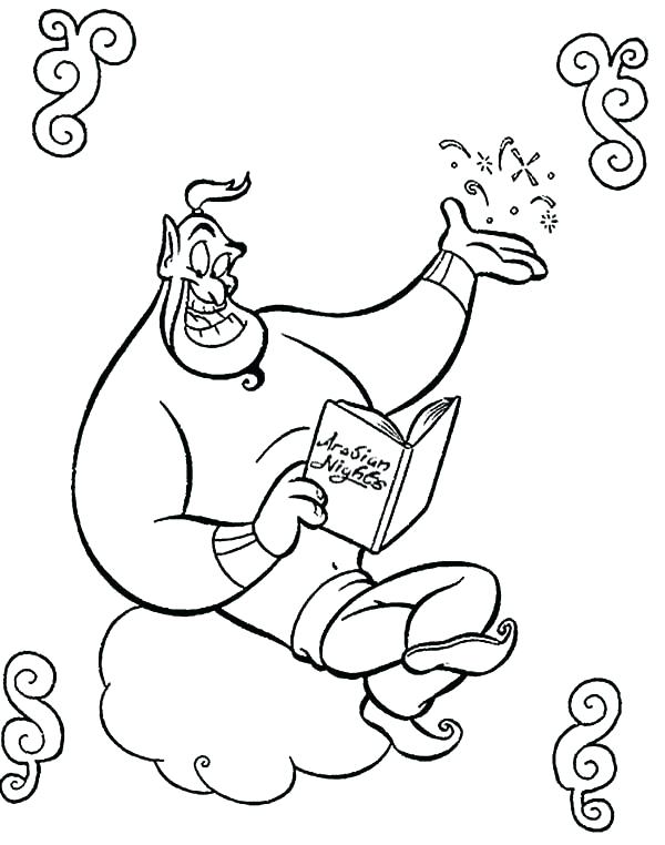 600x762 Coloring Book Genie Read The Nights Book Coloring Page Genie Read