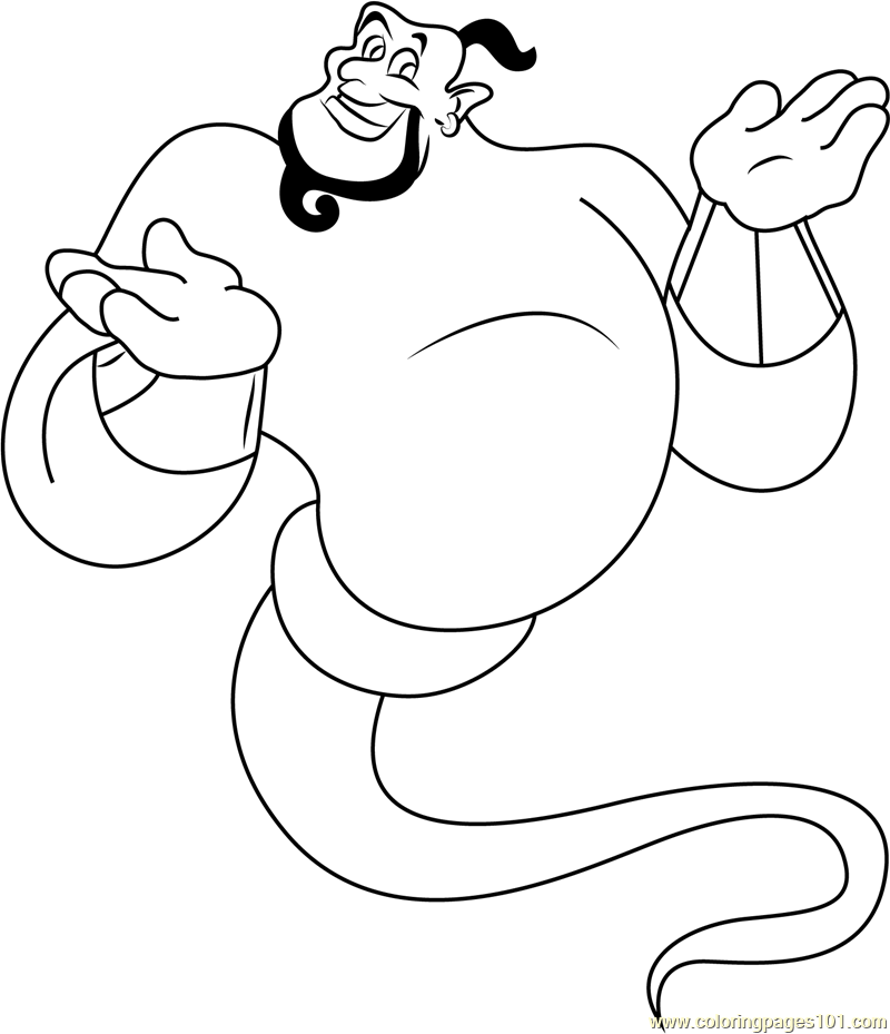 800x929 Genie Coloring Page