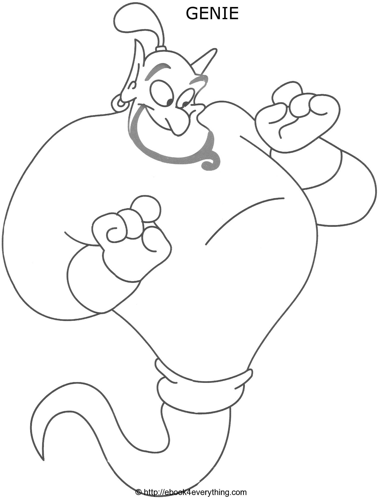 1532x1998 Genie From Aladdin Coloring Pages