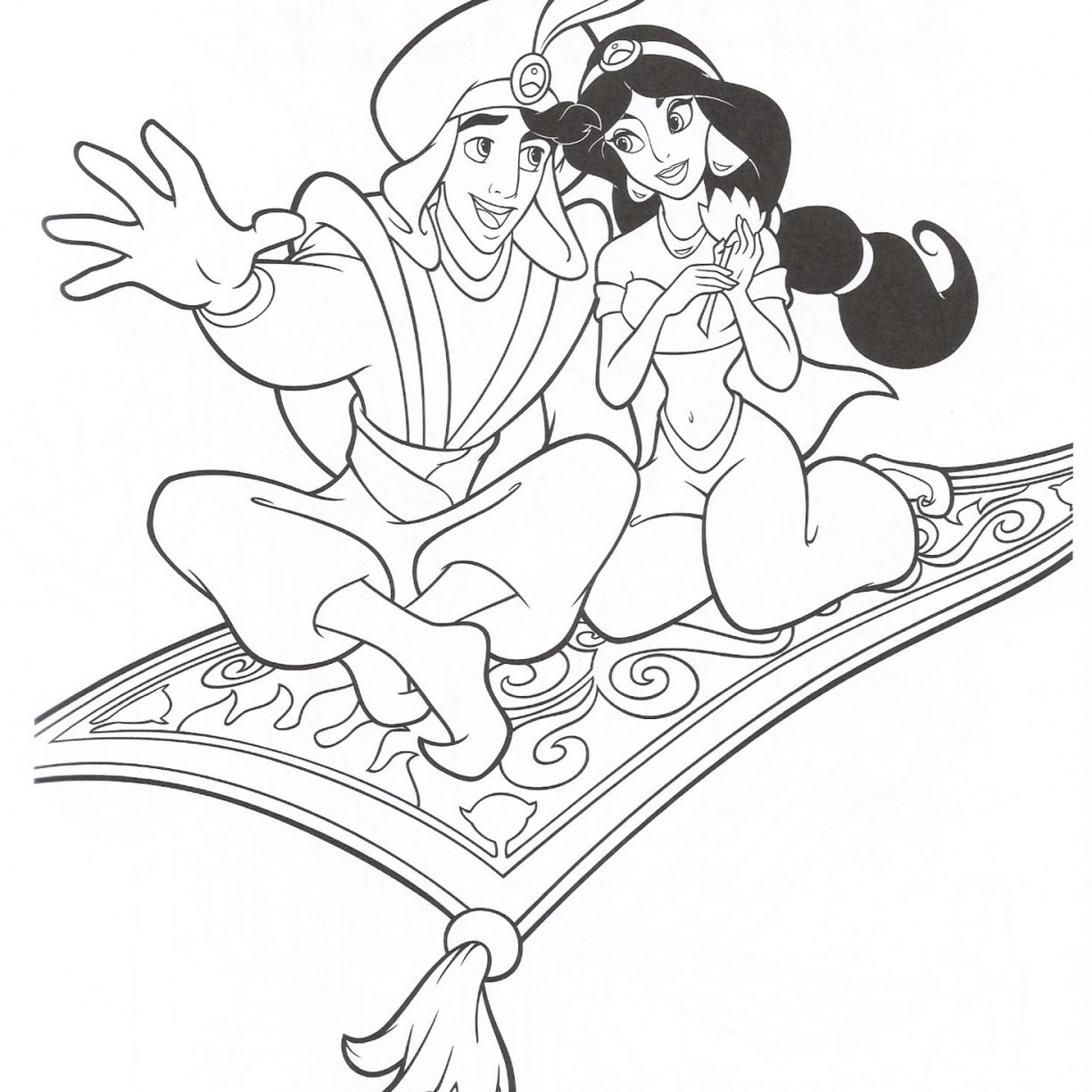1224x1224 Jasmineloring Pagesloringpageforkids Coloring Pages Aladdin