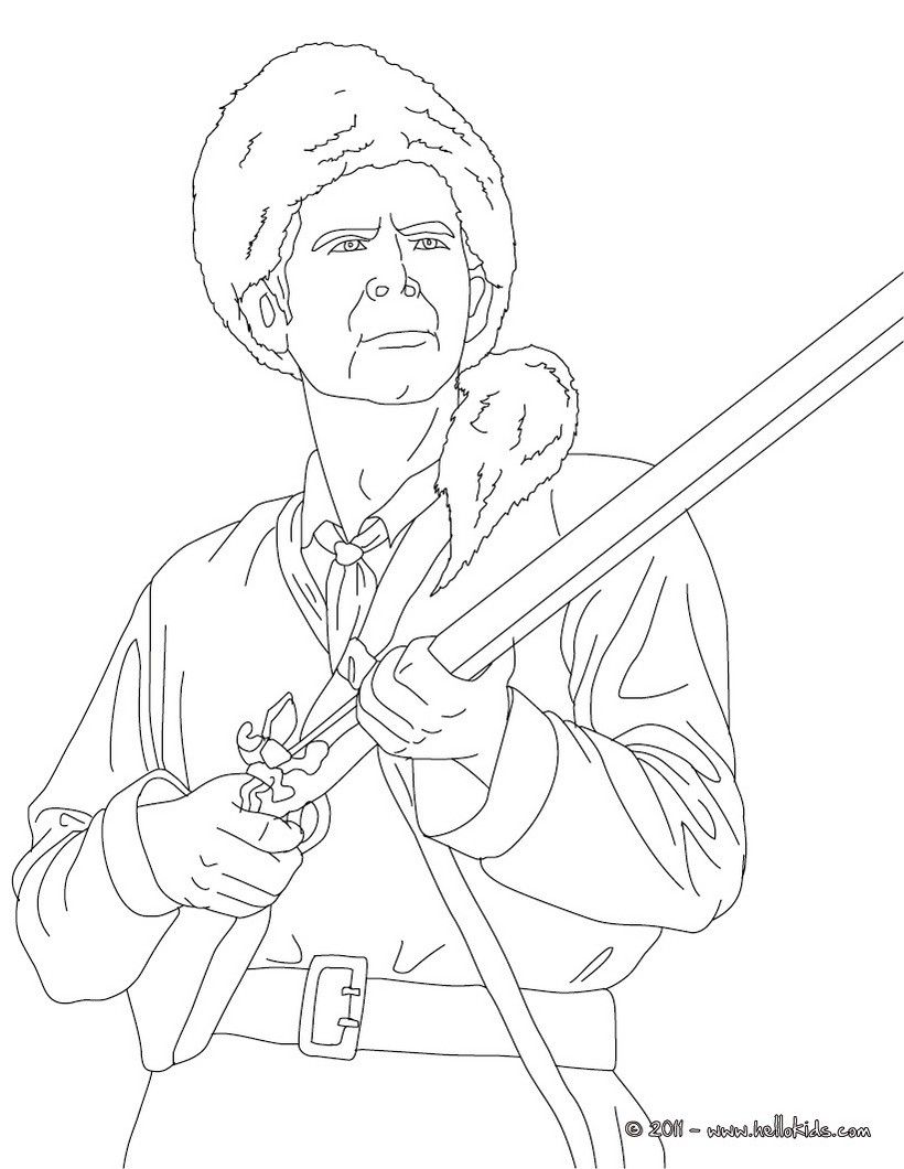 Davy Crockett Coloring Page History Coloring Sheets 820x1060 Davy Crockett Coloring Page History Coloring Sheets