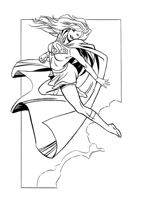Supergirl Comic Colouring Page Coloring Pages 510x723 Supergirl Comic Colouring Page Coloring Pages