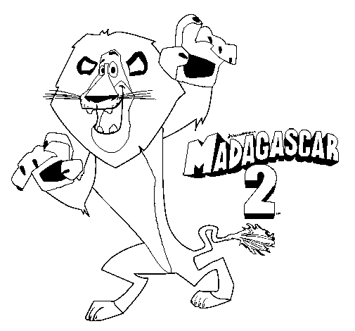 505x470 Alex The Lion Coloring Pages For Kids Madagascar 2 Cartoon