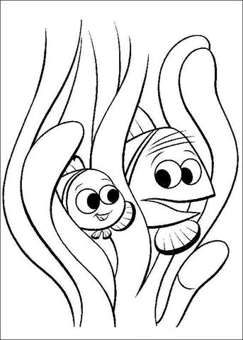 343x480 Hiding In Algae Coloring Page Finding Nemo Amp Finding Dory