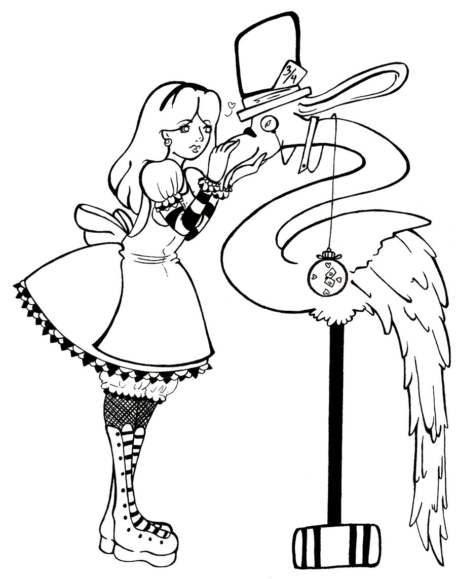 900x1142 Alice In Wonderland Coloring Pages