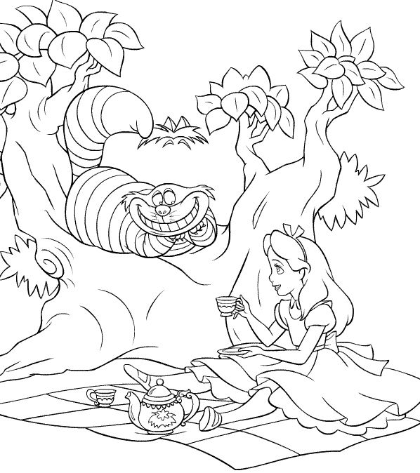 598x674 Alice In Wonderland Coloring Pages Tim Burton Coloring Pages