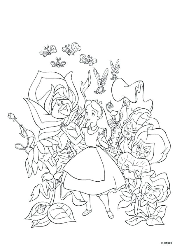 607x850 Disney Alice In Wonderland Coloring Pages 7 6 Coloring Page