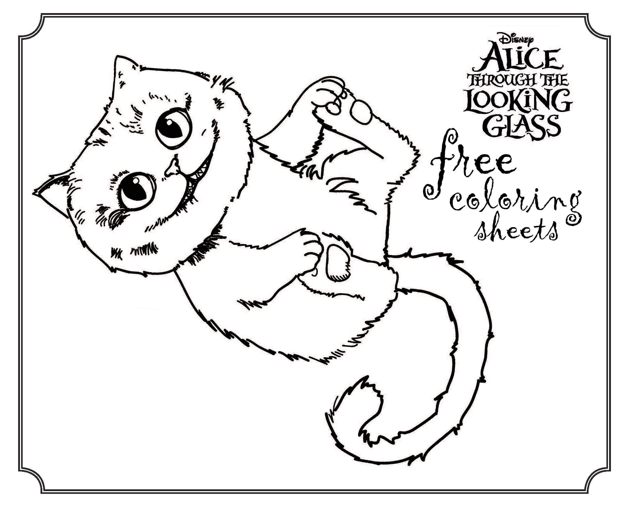 Alice Through The Looking Glass Coloring Cheshire Cat Pages 2096x1700 Alice Through The Looking Glass Coloring Cheshire Cat Pages