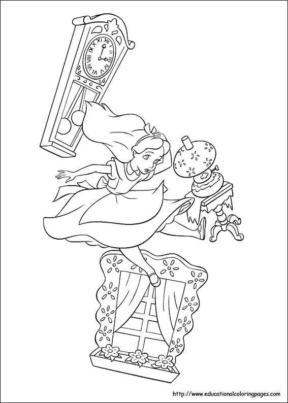 Alice In Wonderland Coloring Pages Free For Kids 567x794 Alice In Wonderland Coloring Pages Free For Kids