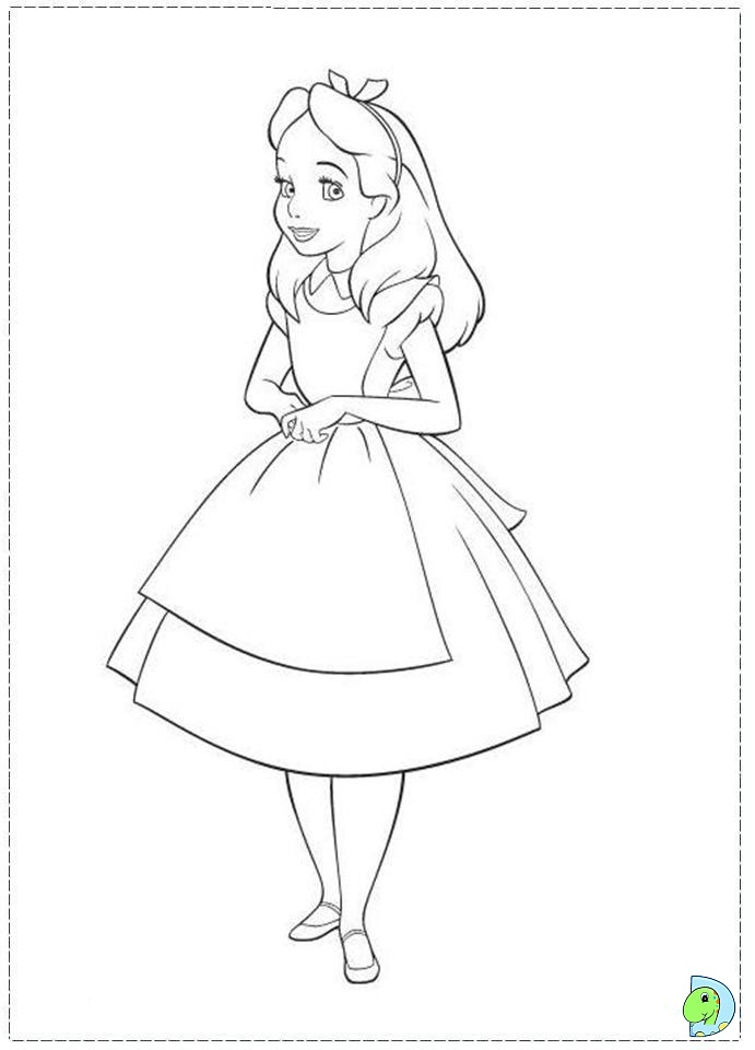 Alice In Wonderland Coloring Page 691x960 Alice In Wonderland Coloring Page