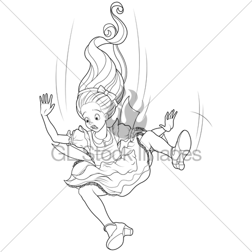 Falling Alice Coloring Page Gl Stock Images 500x500 Falling Alice Coloring Page Gl Stock Images