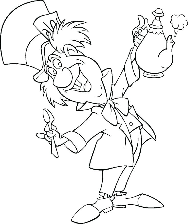 Alice In Wonderland Coloring Page 736x877 Alice In Wonderland Coloring Page