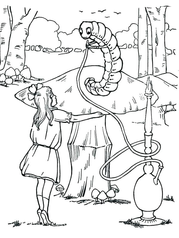 600x800 Alice In Wonderland Characters Coloring Pages Through The Looking