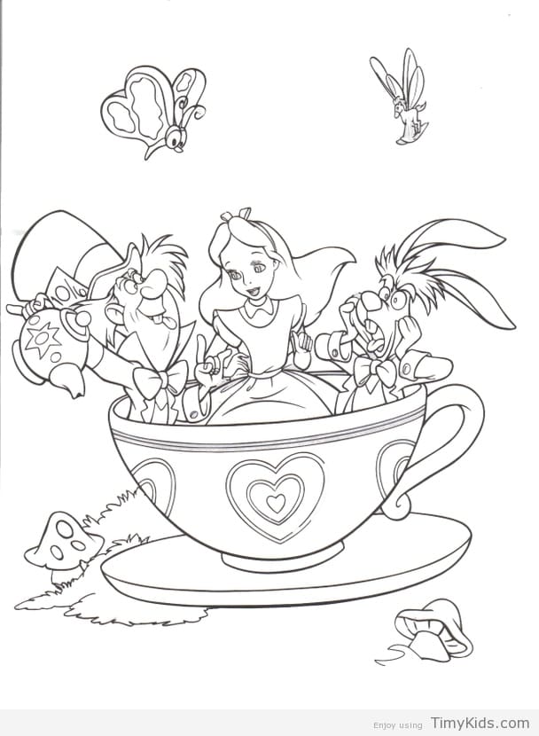 Alice In Wonderland Coloring Pages Printable Timykids 608x830 Alice In Wonderland Coloring Pages Printable Timykids