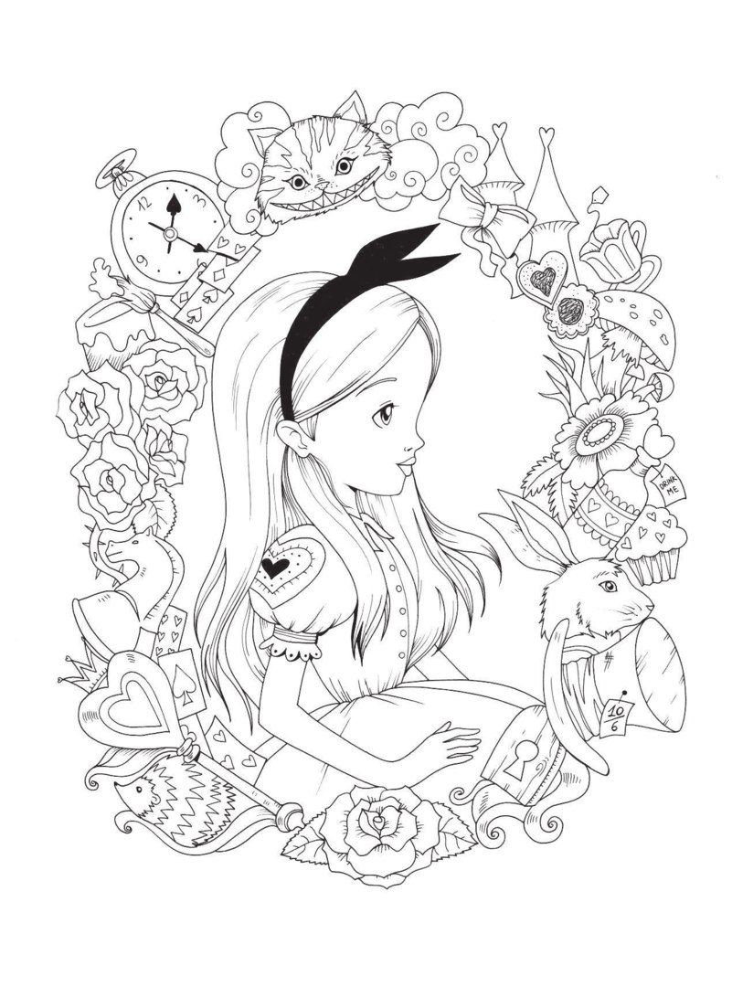 Alice In Wonderland Colouring Book With Poster By Fabiana 801x1080 Alice In Wonderland Colouring Book With Poster By Fabiana