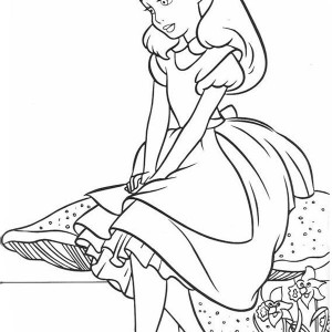 300x300 Alice Is Happy Alice In Wonderland Coloring Page Alice Is Happy
