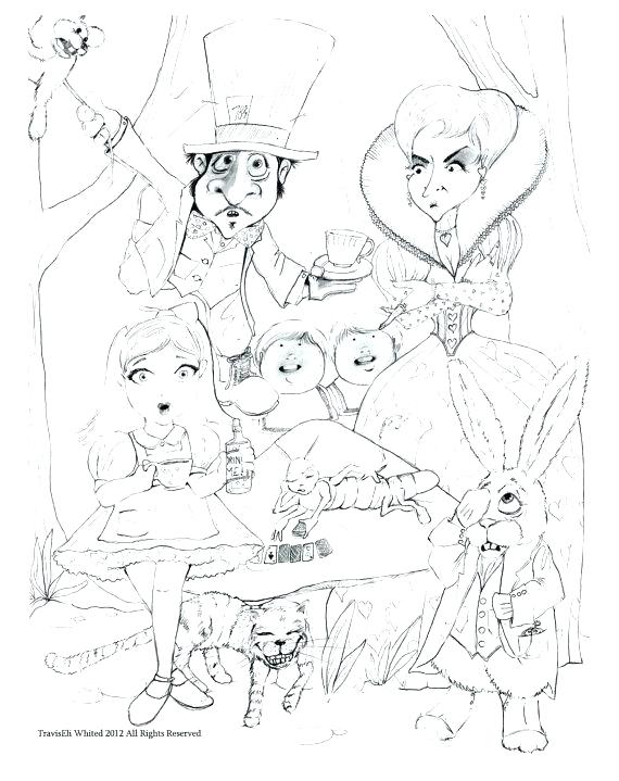 Coloring Pages Alice In Wonderland In Wonderland Coloring Pages 570x719 Coloring Pages Alice In Wonderland In Wonderland Coloring Pages