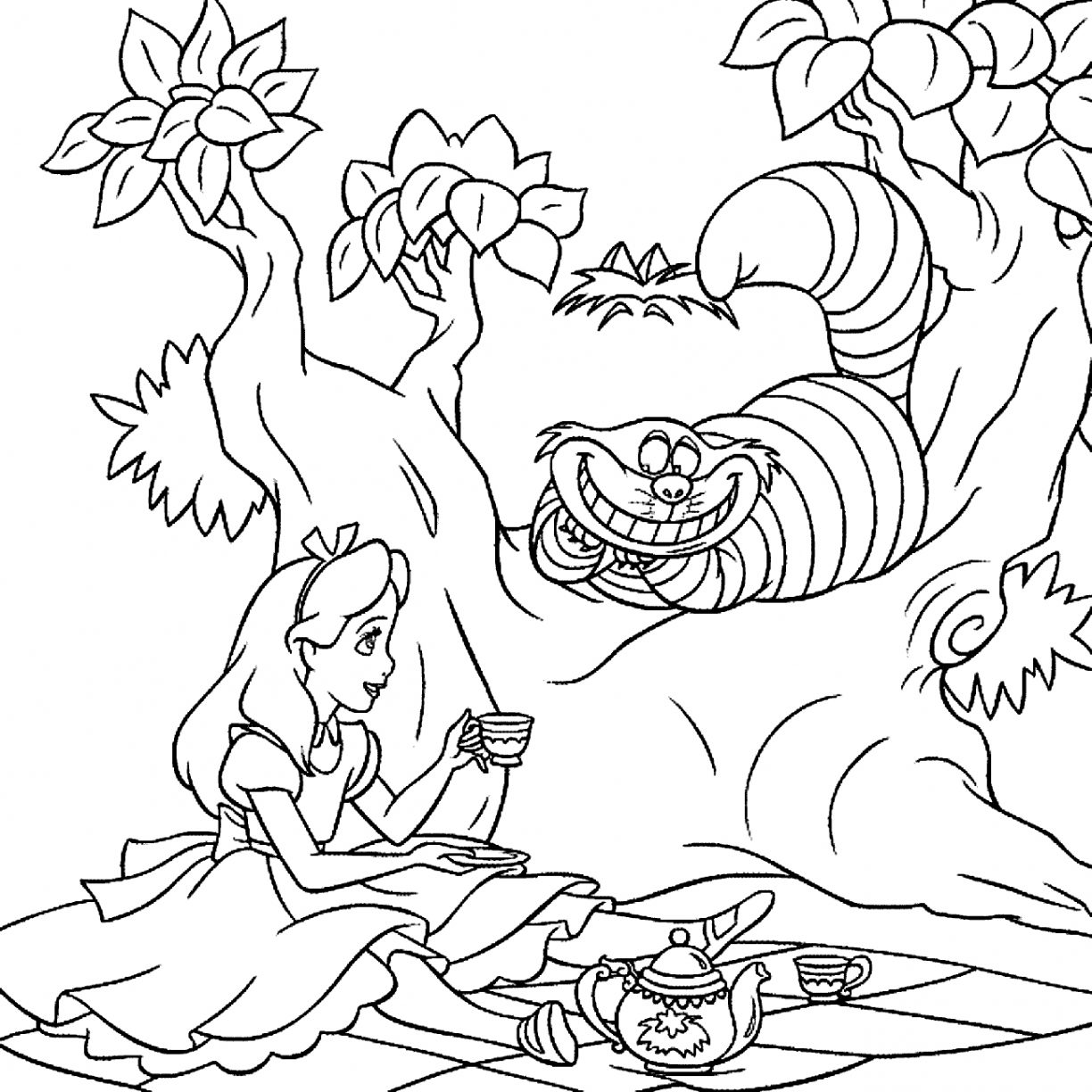 Trippy Alice In Wonderland Coloring Pages Many Interesting General 1224x1224 Trippy Alice In Wonderland Coloring Pages Many Interesting General