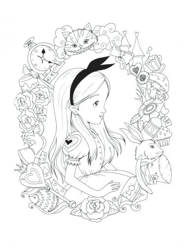 371x500 Coloring Pages ~ Alice In Wonderland Coloring Pages Unique