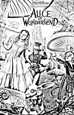 236x366 Tim Burton's Alice In Wonderland Coloring Page. We'Re All Mad
