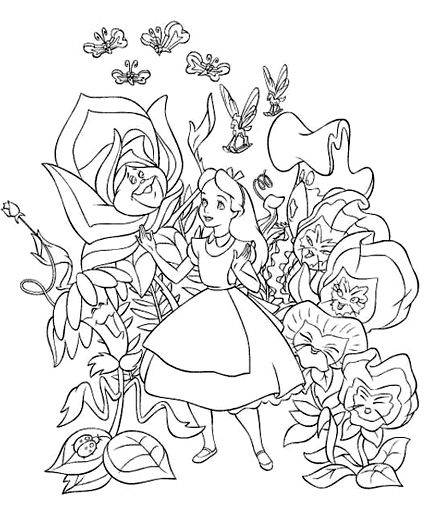 Alice In Wonderland Coloring Pages Mad Hatter Tea Party 425x510 Alice In Wonderland Coloring Pages Mad Hatter Tea Party