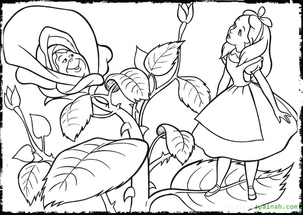 1024x728 Coloring Pages Alice Wonderland Coloring Pages Wonderland